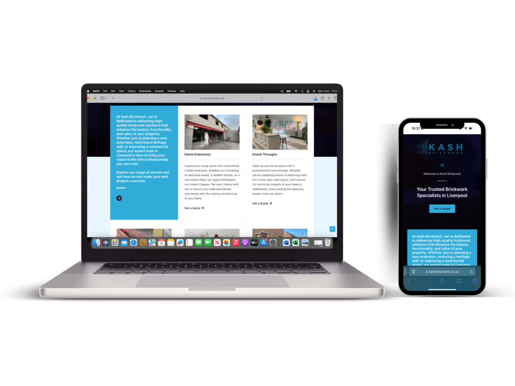 Screenshot of custom-designed website for small business client by Dolphin Web Services