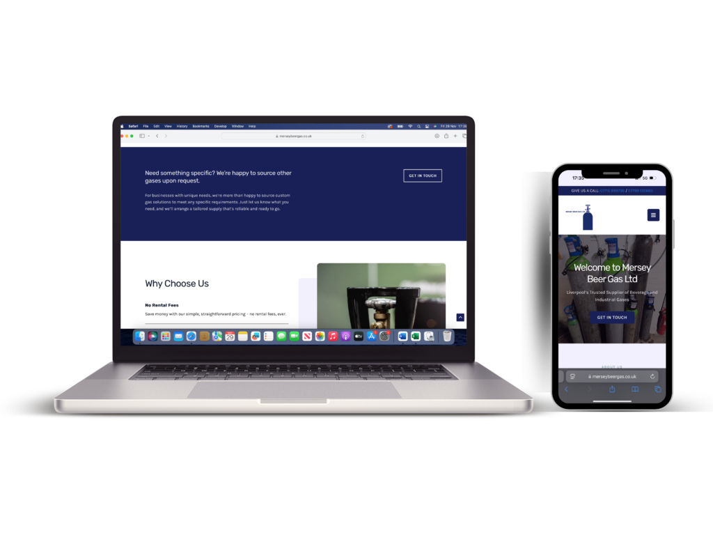 Screenshot of custom-designed website for small business client by Dolphin Web Services