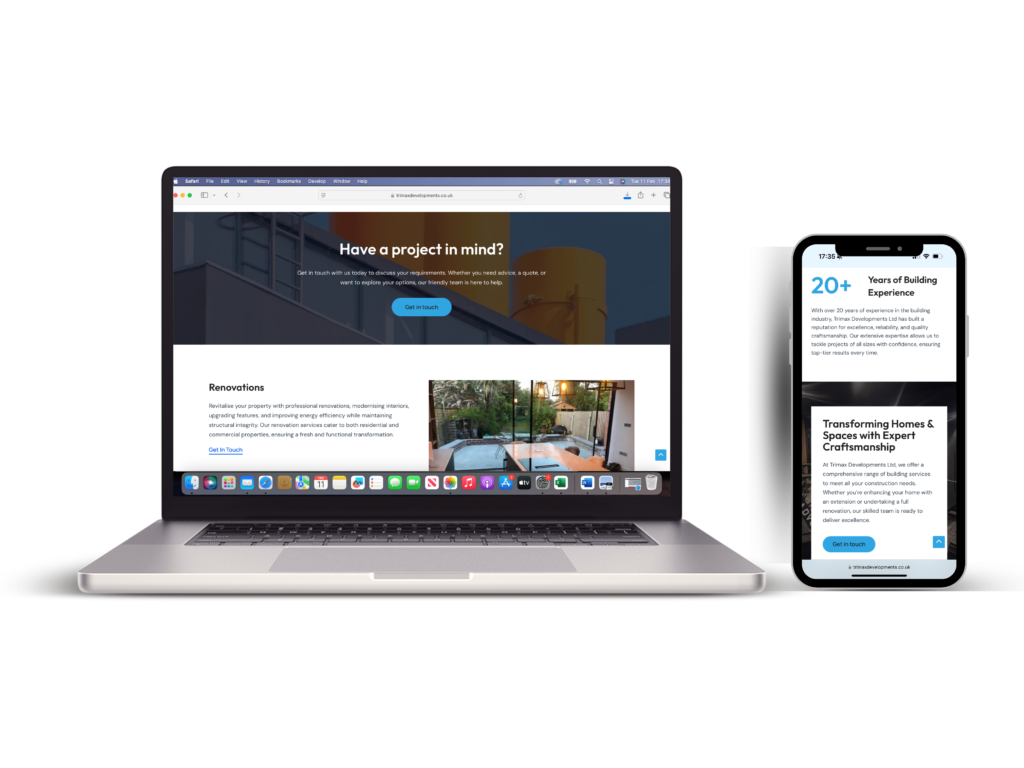 Screenshot of custom-designed website for small business client by Dolphin Web Services